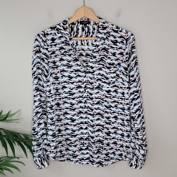 The Limited | Ashton Graphic Wave Print Blouse - Picture 1 of 6